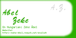 abel zeke business card