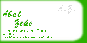 abel zeke business card